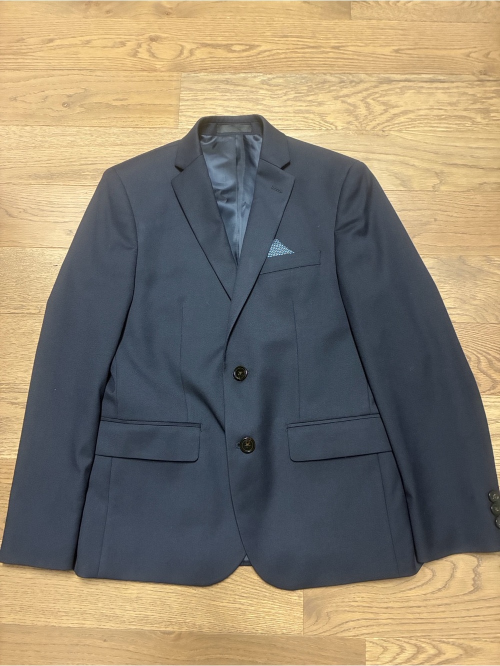 Lauren Ralph Lauren Navy Boys' Two-Button Blazer with Pocket Square Accent
